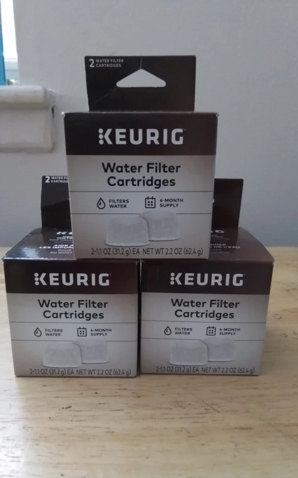 3 cajas de reemplazo de cartucho de filtro de agua Keurig talla única 2 unidades ea. 6 en total Foto 1 de 1