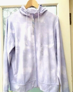 BNWT UNIQLO AIRism Lilac Tie-Dye Mesh UV Protection Full-Zip Hoodie Jacket L - Picture 1 of 8