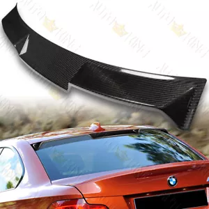 FIT 08-13 BMW 125i 128i 135i COUPE E82 CARBON FIBER REAR ROOF VISOR SPOILER WING - Foto 1 di 5