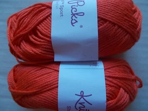 Knit Picks Shine Sport filato misto cotone, pompelmo, lotto di 2 (110 iarde ciascuno) - Foto 1 di 2