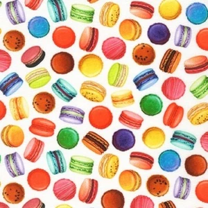 Sweet Tooth Multicoloured Macarons Robert Kaufman 100% Cotton Fabric Fat Quarter