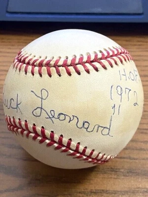 BUCK LEONARD 3 SIGNED AUTOGRAPHED OAL BASEBALL Negro Leagues Grays  HOF 1972 JSA - Image 1 of 4