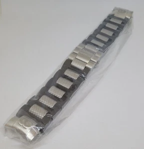 Invicta Corduba Two Tone Stainless Steel Black Rubber Watch Bracelet - Picture 1 of 2