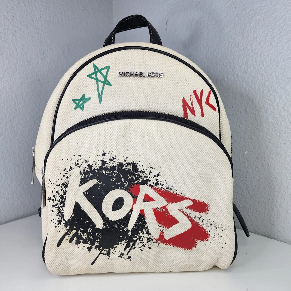 Mochila mediana Michael Kors Abbey rara con logotipo estampado de graffiti bolso MK precio de venta sugerido por el fabricante 398 USD Foto 1 de 4