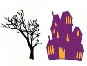 Halloween Haunted House & Tree Cutting Dies Scrapbook Junk Journal Cards Die Cut - Picture 1 of 5