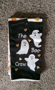 CHRISTIAN LACROIX KITCHEN TOWELS (3) GHOSTS CANDY CORN BLACK 20 X 28 COTTON NWT - Picture 1 of 3