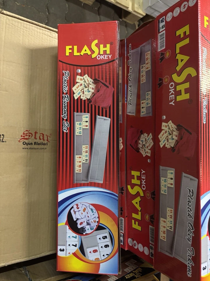 FLASH OKEY Qualitativ Leicht Plastik 4er Gesellschaftsspiel. NEU - Bild 1 von 1