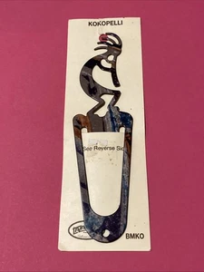 Vintage LAZART Kokopelli Bookmark Primitive Dancer Enameled Metal Fertility God - Foto 1 di 4