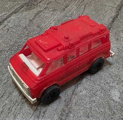 1970's  Vintage Strombecker Rescue Van Plastic Red White Toy Ambulance vtg - Image 1 of 4