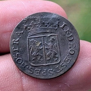 1792 Dutch Netherlands VOC 1 Duit New York Penny Gelderland Coin_Z352 - Picture 1 of 6