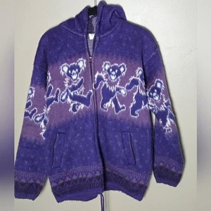 2012 Grateful Dead Eden Rose Alpaca Hooded Full Zip Jacket Rare Purple! Medium - Bild 1 von 4