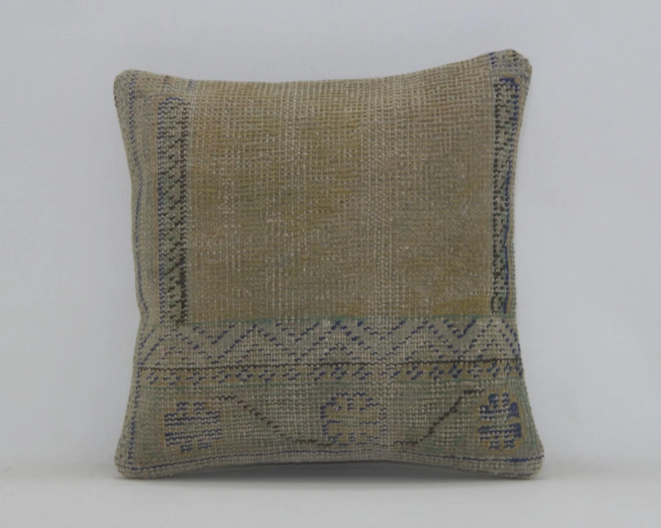 Vintage Turkish Kilim Pillow Cover 18x18” | Handwoven Wool Boho Cushion - Image 1 of 4