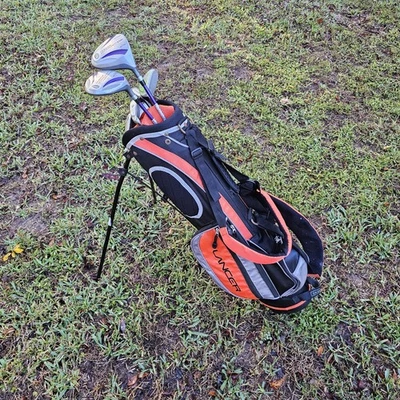 Juego de golf para principiantes hierros madera de calle putter + bolsa palos de arranque junior diestro Foto 1 de 4