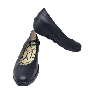 Fly London Shoes Womens Size 42 Leather Wedge Comfort Slip On Casual Portugal - Picture 1 of 13