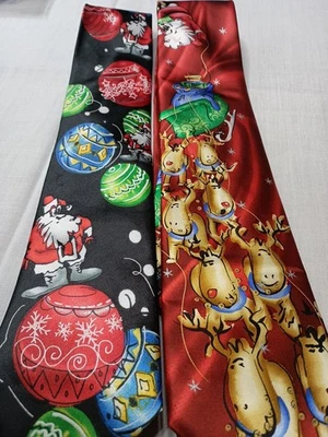 Lote de 2 corbatas Jerry Garcia para el cuello vacaciones Navidad alegre clásico para hombre Foto 1 de 4