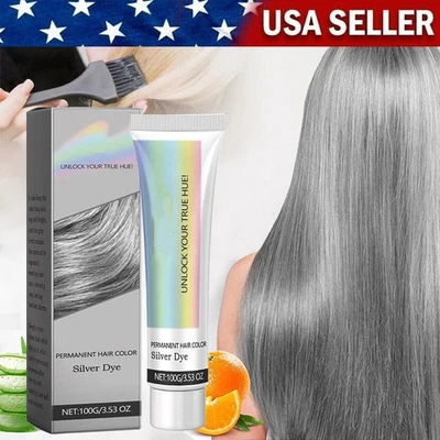 100 г светло-серая серебристая перманентная краска для волос крем унисекс сделай сам краска для волос крем - Изображение 1 из 4
