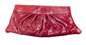 Lauren Merkin Lackleder Clutch Handtasche 5,5” x 14” burgunderrot lila NYC - Bild 1 von 15