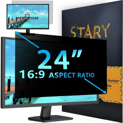 24”/16:9 PC Monitor Privacy Screen Filter - Anti Scratch Anti Glare (531x298mm)# - Image 1 of 4