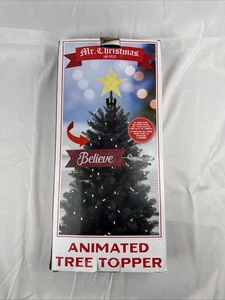 Mr Christmas Star Tree Topper Santas Doppeldecker Flugzeug Kreise Baum funktioniert LESEN - Bild 1 von 8