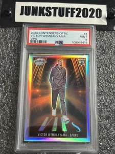 Contenders Optic 2023 Victor Wembanyama PSA 9 argento holo prizm VIPS SP #4 come nuovo - Foto 1 di 3