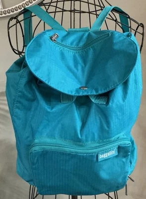 Baggallini Carryall Teal 可打包抽绳可折叠背包 — 第 1/4 张图片