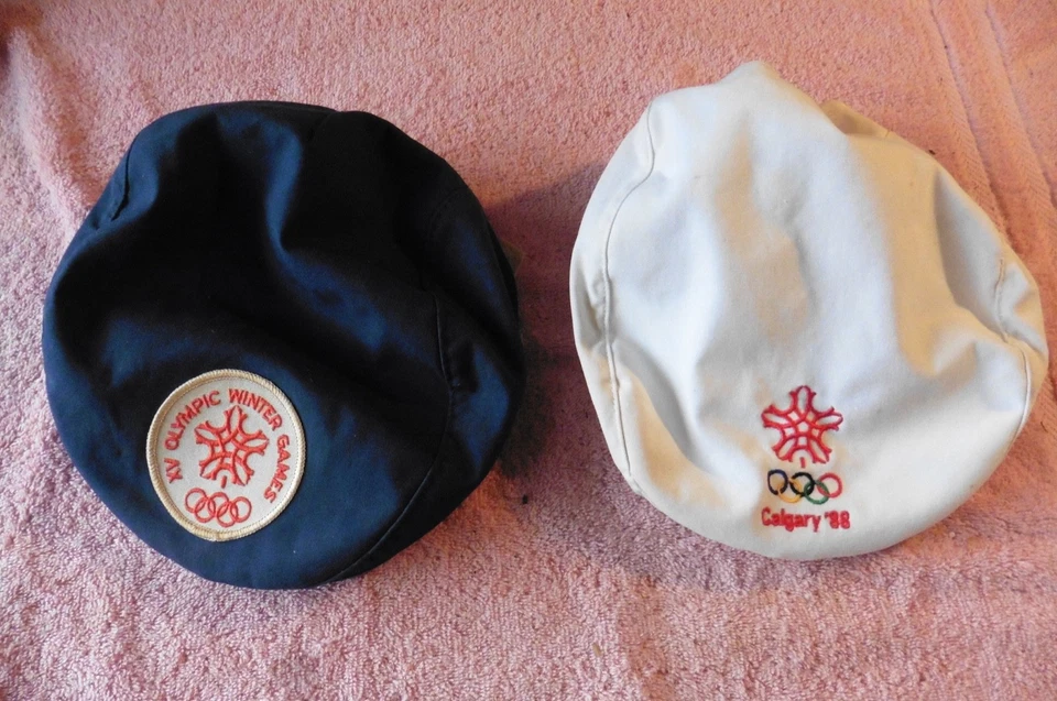 Pair of Vintage 1988 Calgary Winter Olympic Games *Flat Cap* One Size Snap Backs - Image 1 of 4