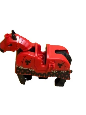 Lego Horse Armored Red Barding From Set 70402 Gatehouse Raid Black Dragon Heads - Image 1 of 4