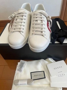 Sneakers Gucci Ace taglia 9,5 Off white pelle nuove mai usate con scatola - Foto 1 di 6