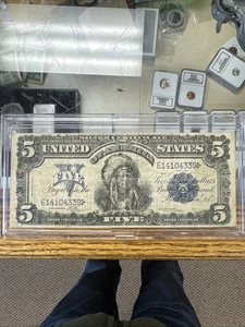 1899 5 silver certificate indian chief  2 - Picture 1 of 6