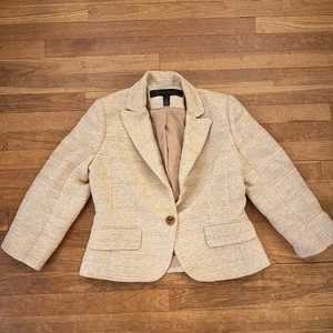 Apostrophe sparkle gold brown dressy career jacket blazer size 6 b43 - Picture 1 of 4