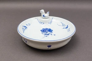 Chantilly Limoges France Rare Blue White Floral Porcelain Warmer Dish Plate Bowl - Picture 1 of 9
