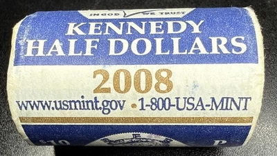 2008 KENNEDY Roll - "P" Uncirculated 2008 HALF Dollar ROLL - From Mint Box 💥💥 - Image 1 of 3