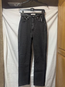 Abercrombie & Fitch Ankle Straight Ultra High Rise Curve Love 26/2 Black - Bild 1 von 5