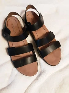 Damen-Sandalen Vionic Colleen Lederriemen Größe 8,5 Medium schwarz - Bild 1 von 8
