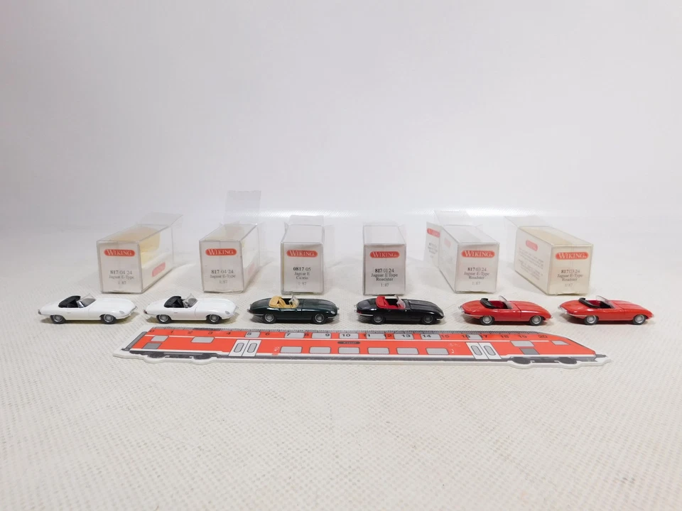 Wiking 1:87 H0 6x Jaguar 0817 Cabriolet 817 Roadster Mint + Box #EG637-0 , - Photo 1/4