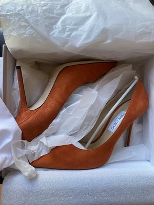 Jimmy Choo Love 100 Suede Pump Size 42 Color Burnt Orange - Image 1 of 4