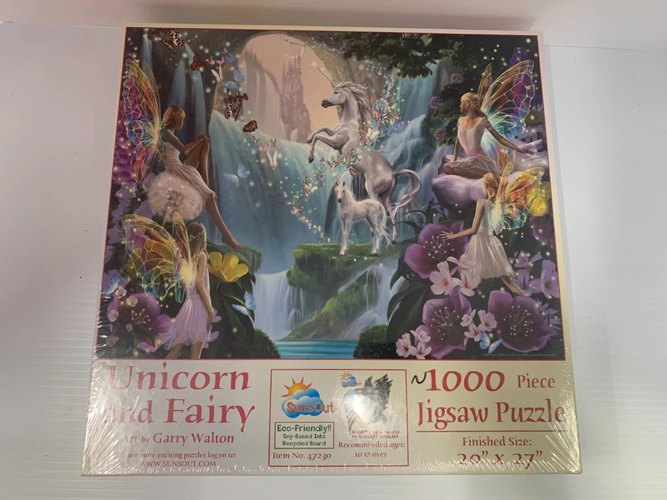 SunsOut #47230 UNICORN and FAIRY 1000 pc Jigsaw Puzzle 20" x 27" NEW Sealed  - Image 1 of 1