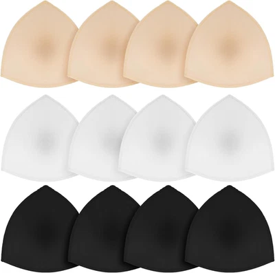 6 Pairs Triangle Bra Pads Inserts Removable Sports Bra Cups Push Up Enhancers - Image 1 of 4