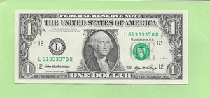 2006 ..UNCIRC $1  L 6133 3378 R  .... 2006 $1  L-R     QUAD  CENTER    '3333' - Picture 1 of 2