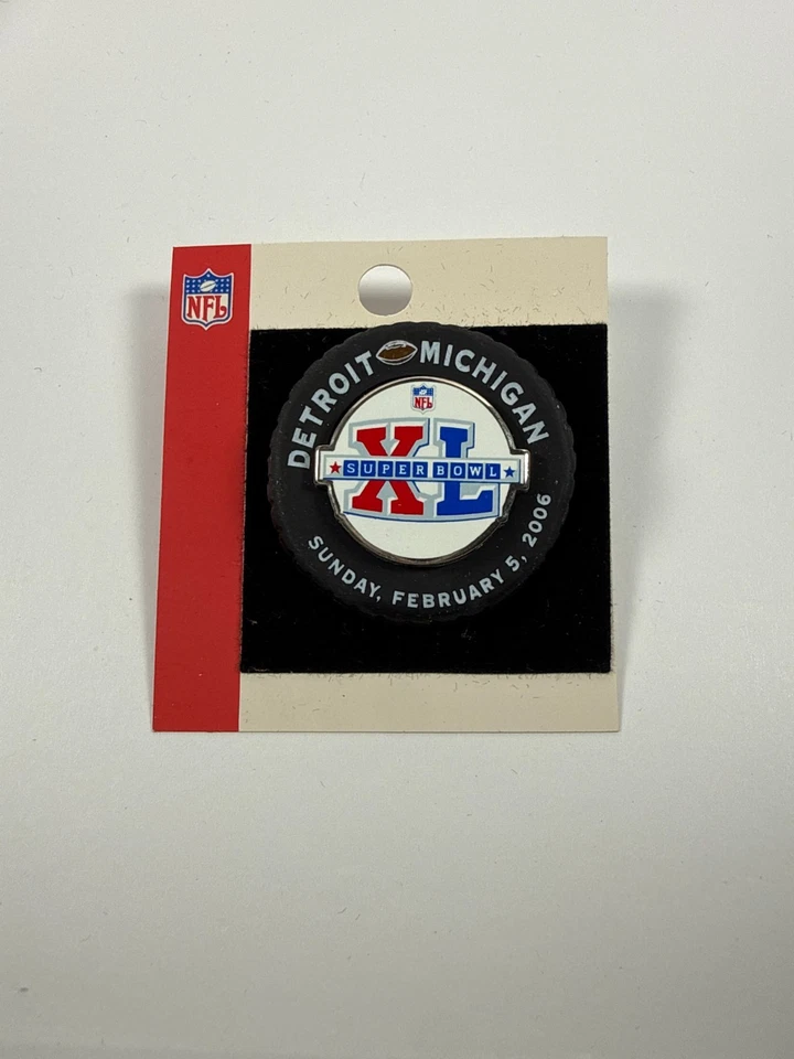 Super Bowl XL 2006 - Pin en tarjeta de la NFL - con licencia - De colección - Detroit Foto 1 de 1
