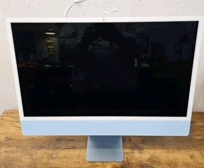 2021 Apple iMac 24" M1 3.2GHz 8GB RAM 256GB SSD Blue A2439 Locked For Parts Only - Image 1 of 3