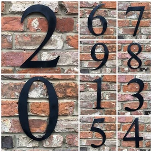 LARGE METAL DISTRESSED BLACK HOUSE SHOP DOOR WALL NUMBER SIGN VINTAGE RUSTIC - Picture 1 of 21