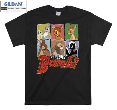 Retro Disney Bambi Characters Group Est 194 Hoodie Tshirt Men Women Unisex AC623 - Image 1 of 4