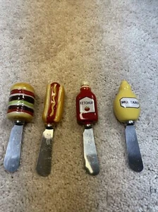 Pier 1 Imports 🍔 Backyard BBQ Spreaders 🌭Set of 4 Used  Unboxed See Photos - Picture 1 of 12