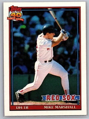 1991 Topps - #356 Mike Marshall Boston Red Sox MLB Baseball Card - Image 1 of 2
