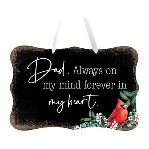 Memorial Hanging Gift Ribbon Sign for Loss of Loved One 8x12 - Dad Always On My - Picture 1 of 18