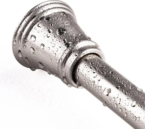 Spring Tension Curtain Rod 27"-43" Inch Adjustable Rust Resistant Nickel Silver - Picture 1 of 8