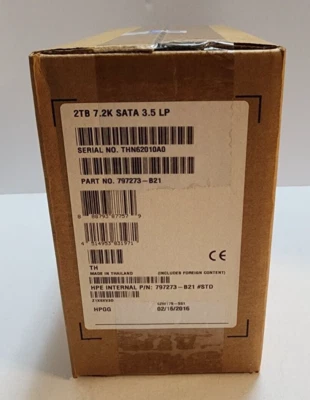 HP 2TB 7.2K SATA 3.5 LP 797273-B21 #STD Hard Drive HDD 695503-002 MB2000GCWDA - Image 1 of 4