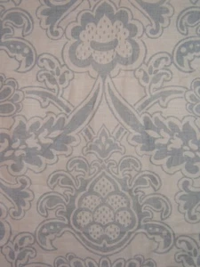 Clarence House, Sardinia, Vintage, Floral Novelty, BTY, Color Blue on Cream - Picture 1 of 3