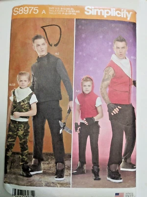 Ninja Fighter Vest Pants Costume Mens Boys Simplicity S8975 Sewing Pattern VTG U - Image 1 of 4